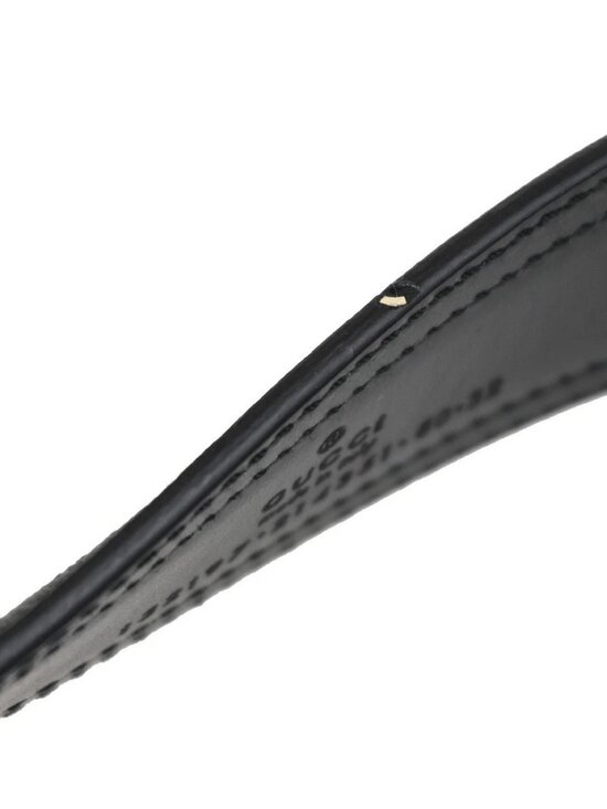 GUCCI Logo Belt 80/32 35mm Leather Black GHW Italy 68KC925 main image 9